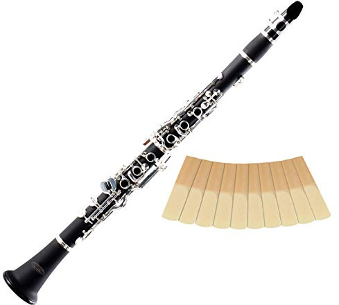 Classic Cantabile CLK-20 Bb-Klarinette 2.5 Reed Set - Bb-Stimmung - Deutsche-Griffweise - Spar-Set inkl. 10 Stück Klarinetten-Blätter, Stärke 2.5