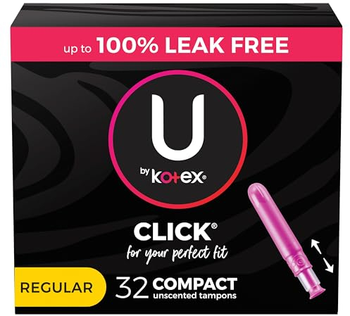U by Kotex Click Compact Tampons, normale Saugfähigkeit, geruchlos, 32 Stück