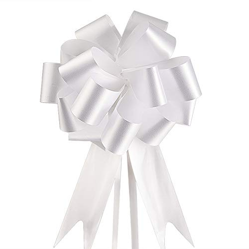 faburo 100pcs Fiocchi Bianco Matrimonio, Coccarda Matrimonio Auto Battesimo | Coccarde Autotiranti Decorazioni Matrimonio Addobbi Macchine Casa Giardino