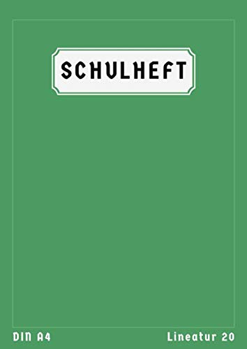 Lineatur 20 Din A4: Schulheft A4 Lineatur 20 Blanko Ohne Rand | 50 Blatt | Blankoheft A4 | Schreibheft 20 | Homeschooling und Schulanfang | Grün