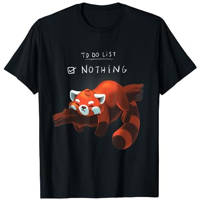 Panda Rojo Mono To Do List Camiseta