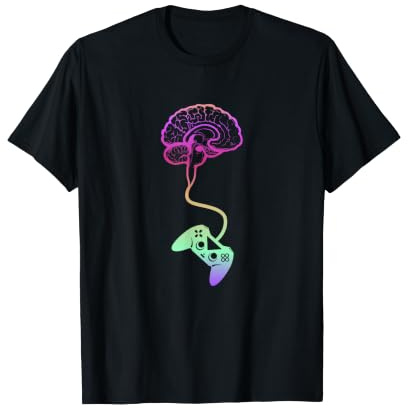 Gamer Geschenke für Männer und Frauen Game Controller Gamepad Joystick Videospiele Zocker Gamer T-Shirt, Erwachsene, Unisex, Halbarm, T-Shirt, Schwarz, S