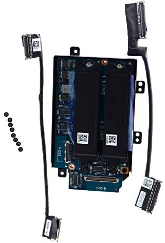 Deal4GO SATA Interposer Board D3P25 LS-J106P auf NVMe M.2 SSD Festplatte SSD-3 und SSD-4 mit 2,5 Zoll HDD-Halterung R24Y6 für Dell Alienware Area-51m R2