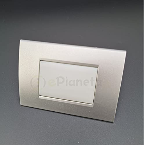 TOT ELECTRIC Lampada di emergenza compatibile scatola 503 con Bticino living international, light e air luce led 1.5w 3 moduli da incasso a parete