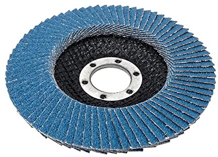 Goodway Lot de 10 disques à lamelles en inox - Diamètre : 125 mm x 22,23 mm - Grain 120 - Bleu - Disque abrasif de qualité supérieure pour acier inoxydable et métal