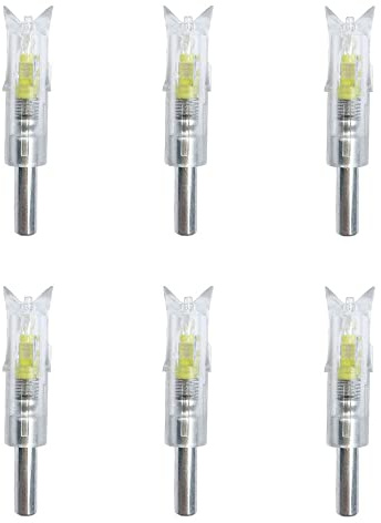 SHARROW Tiro con L'Arco Cocche di Freccia Balestra Illuminate LED Freccia Nock Lighted Nocks per ID 0.297-0.302 Freccia di Balestra (Giallo, 6pcs)