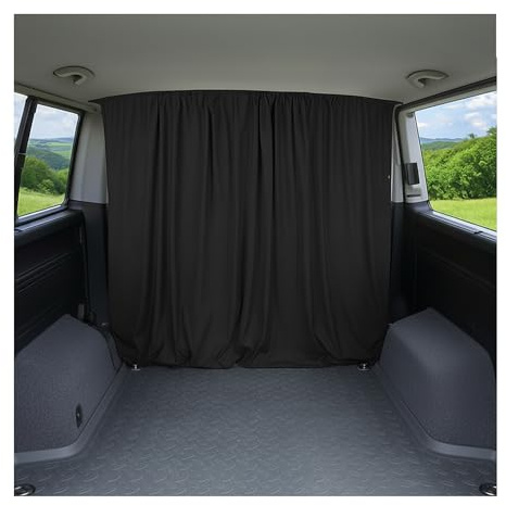 OMAC Fahrerhaus Führerhaus Gardinen Sonnenschutz kompatibel mit VW Caddy L1 L2 Schwarz 2tlg