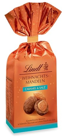 Lindt Chocolate navideño almendras caramelo y sal | bolsa de 100 g | regalo de Navidad