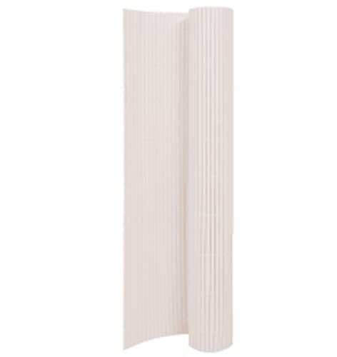 PVC Sichtschutzmatte Standard Sichtschutz Garten Balkon Terrasse Zaun Doppelseitig Sichtschutzzaun Balkonverkleidung Zaunblende, 110x500 cm Weiß