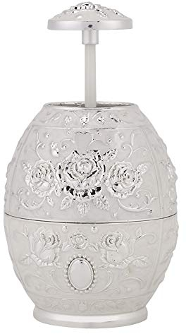 Akozon Porte-Cure-Dents en Alliage de Zinc, Statue phénix Laiton Haute dureté Bon Brillant Zinc Distributeur Fleur Presse à Main Cure-Dents (Motif argenté) rétractable portatif Rétro Up Organisateur