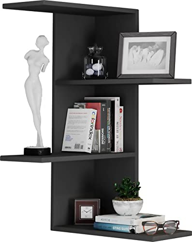 VCM Wandregal 45x45x77 cm 3 Fächer Holzwerkstoff Wohnaccessoires | Schafft offene Ablageflächen für Bücher und Deko - Wohnzimmer oder Flur - für Leseratten und Sammler