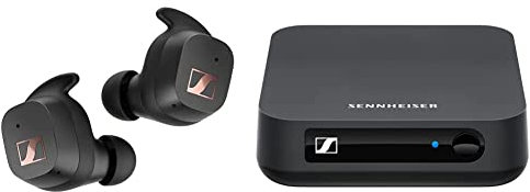 Sennheiser Sport True Wireless Ohrhörer – Bluetooth-In-Ear-Ohrhörer für einen sportlichen Lebensstil Schwarz & BT T100 Bluetooth-Audio-Transmitter für Hi-Fi oder Home Entertainment Schwarz