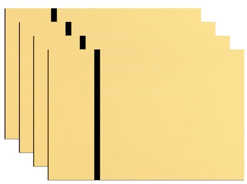 Acrylplatte, 4er-Set, transparente Plexiglas-Ersatzplatten, zweifarbige Lasergravurplatte, für Schilder, Kunsthandwerk, Projektausstellung (Unterseite gebürstetes Gold Panel mit schwarzer Schnitzerei)