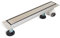 Balneo Duschrinne Komplettset 60 cm Duschabfluss Beidseitig Bodenablauf Dusche - Entwässerungsrinne Duschablauf Flach Haarsieb - Side Drain 2in1 Abflusssieb Dusche Geruchsverschluss