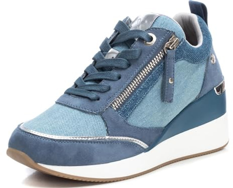 XTI Zapatillas 142770 Jeans -Altura Cuña 6Cm-