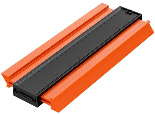 Relota Orange Farbe Konturenlehre, Konturlehre mit Skala, Einstellbarer Konturmesser, Kontur Werkzeug, Contour Gauge, Laminatschneider Duplikator Messen Formen für Laminat, für Schnittmessungen