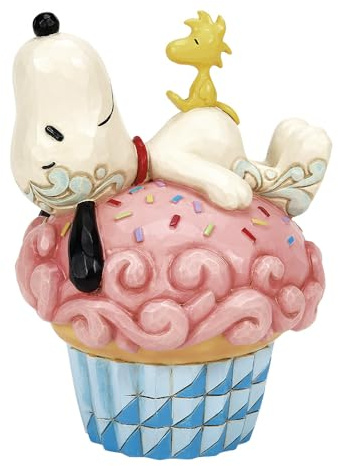 Enesco Jim Shore Snoopy - Figura decorativa de cupcake