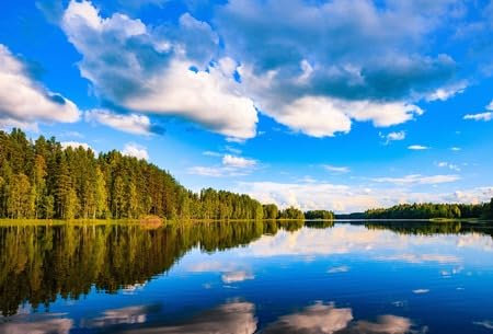 adrium Acryl-Bild 70 x 50 cm: Seereflexionslandschaft im Sommer in Finnland (70347905)