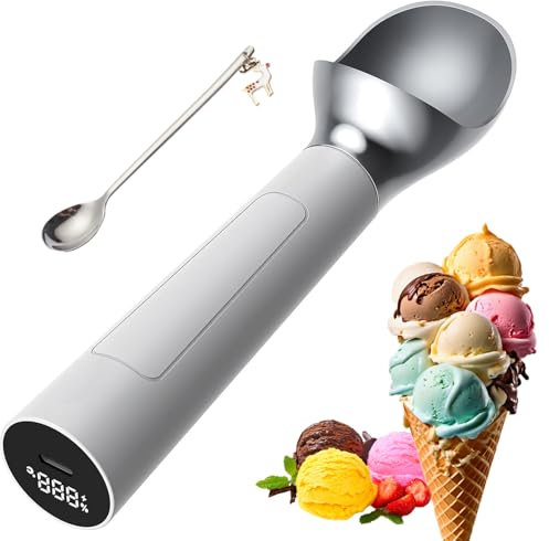 Cuillère à Glace à Chauffage Automatique, cuillère à Glace chauffante électrique Rechargeable avec Affichage Intelligent, capacité de 2 oz, cuillère à Glace thermostatique à Chauffage électrique