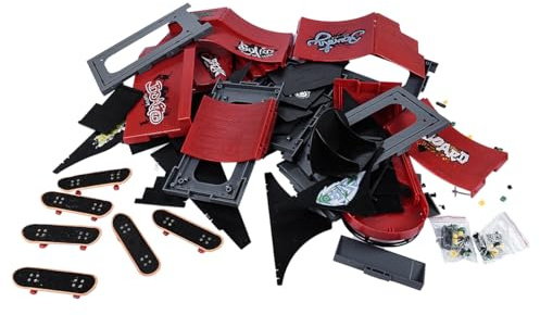 VOANZO Set rampa per Skateboard da Dito 6 in 1 con 6 Mini Skateboard e Rampe Fingerboard Skatepark Deck per Giovani e Adulti Perfetto Regalo di Compleanno