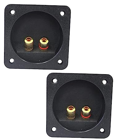 OSALADI Connettore Terminale Altoparlante a 2 Vie, Morsetto Di Collegamento Per Altoparlante e Subwoofer, Set 2 Pezzi Nero Per Riparazioni Audio Professionali