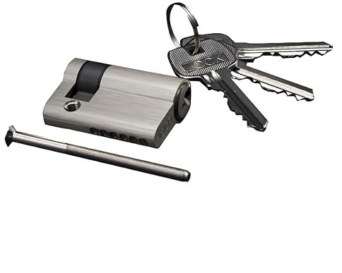 Feegow 45mm Cylinder Lock, Euro Door Cylinder Lock With 3 Keys, Anti-Bump, Anti-Drill And Anti-Pick Door Lock With Lock Accessories, Half Lock Core
