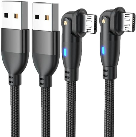 Micro USB Cable Android Charger Cable 2.4A Nylon Braided Fast Charging Cable for PS4, Samsung Galaxy S7 S6 S5 J7 J5 J6 J3, Note, LG, Nexus, Nokia, Xbox,HTC,Sony, Kindle Fire,and More (6.6ft*2)