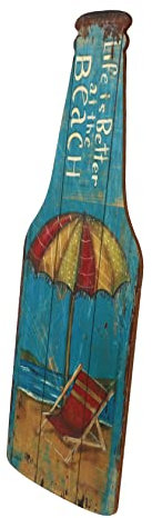 Cabilock Vintage Bierflaschen Ornament Aus Holz Wanddeko Für Hawaii-Partys Kreative Geschenkidee Für Bierliebhaber Rustikale Dekoration Für Zuhause Hochwertiges Handwerk Leicht Und