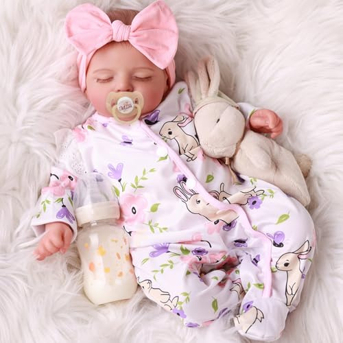 BABESIDE Bambole Reborn - Bambole Reborn Femmina 20 pollici, Bambola Neonata Realistica con Corpo Morbido, con Vestiti e Accessori per Bambini dai 3 Anni
