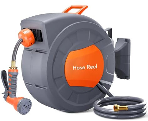 HPHPH Avvolgicavo, Avvolgitubo Automatico Retrattile da Giardino - Materiale PP, riavvolgimento Automatico, connettore filettato