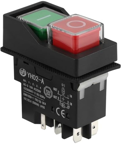 Cement Mixer Switch for Belle Minimix 240V IP55 Electric Rated On/Off | Power safety switches electromagnetic push button waterproof heavy duty machine for machinery & textile equipment