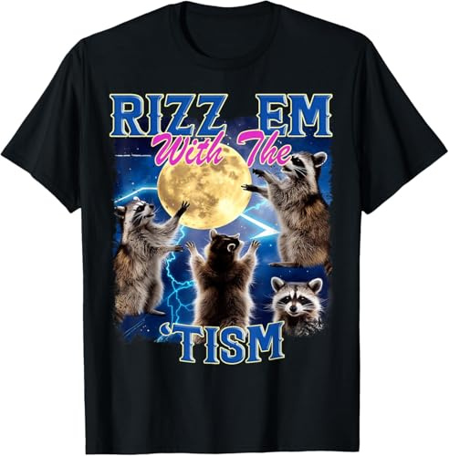 Autism rolig rizz em med meme tvättbjörn autistisk kortärmad sport T-shirt sportkläder quickdry t-shirts för gym yoga strand