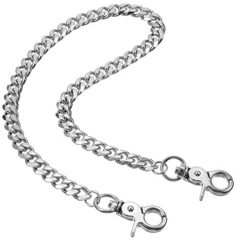Heavy Duty Metal Key Chain Trouser Key Chain Pocket Wallet Keychain Metal Punk Gothic Jeans Belt Chain Hip Pop Pant Trouser Chains For Men Women Keychain Wallet Pants Boots Accessories Silver