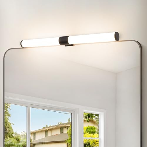 Homefire Spiegelleuchte Bad Spiegellampe LED 40CM Schwarz Klemmbar