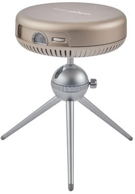 Mini proyector, proyector de bolsillo portátil con soporte ajustable, proyector DLP, proyector de galletas, WiFi y Bluetooth, soporte 1080P, batería recargable y sistema Android para exteriores/cine