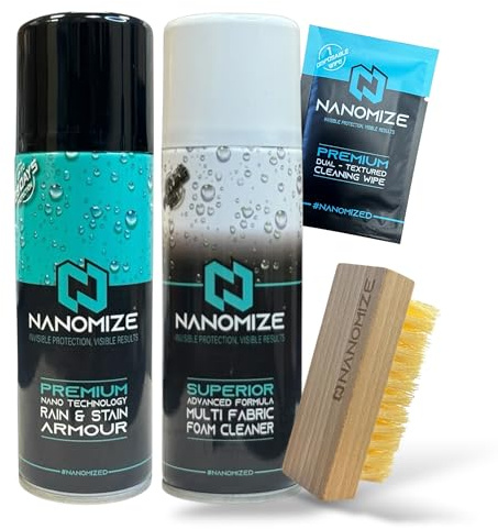 NANOMIZE Shoe Cleaner Essentials For All Shoes, Trainers, Footwear, Boots, Fabrics, Leather, Nubuck, Suede & Canvas - Removes Stains and Restores Colour