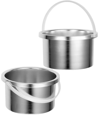 Veemoon 2pcs Aluminum Alloy Wax Melting Inner Pots 500ml Wax Warmer Replacement with Even Heating and Convenient Container for Professional Waxing Sessions and Body Areas