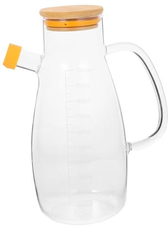 HOLIDYOYO Bouteille Huile Verre Avec Bec Verseur Étanche Pour Huile Vinaigre Et Sauce Soja Avec Poignée Ergonomique Et Visualisation Du Niveau