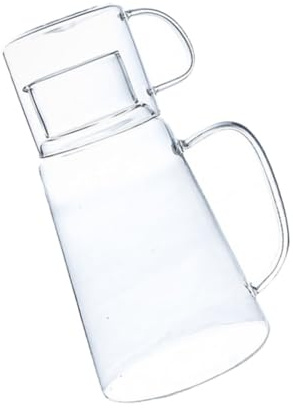 CLISPEED Glass Water Jug and Cool Water Bottle 1200ml Large Capacity Detachable Glass Kettle for Cold Beverages and Juice at Home