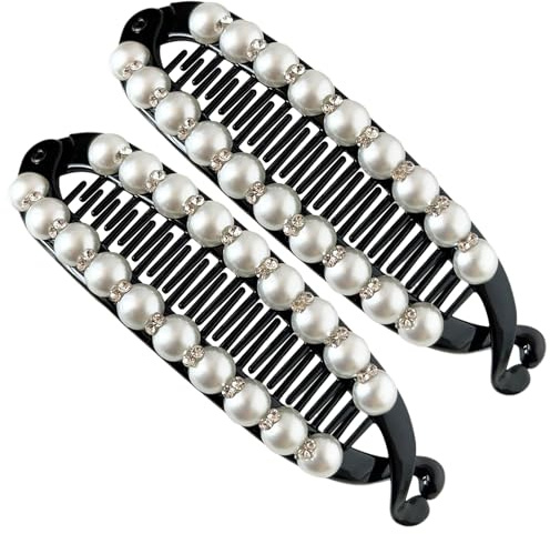 Pinzas para el pelo de plátano - Boinas dobles de 15 cm, peines de sujeción fuertes, no deslizantes para el cabello, accesorios duraderos para mujer | Pinza de pelo gruesa y delgada y rizada para la