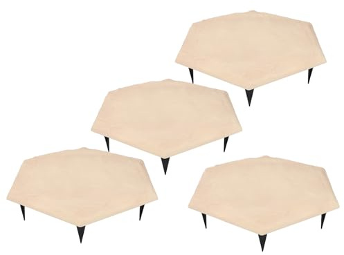 BONKZEBU 4 Stück Erdspieße, Dekorative Trittsteine ​​für den Außenbereich, Gehweg, Gartensteine, Set, Wetterbeständig (Beige)