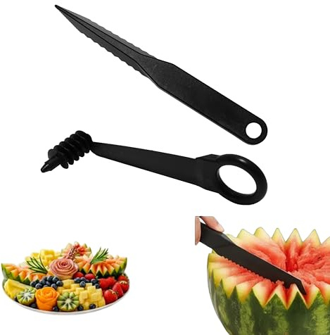 TIEWPANMI Spiral & V-Shaped Fruit Cutter Set - Manual Vegetable Spiralizer and Julienne Peeler for Healthy Zoodles, Curly Fries - Kitchen Gadget for Spiral, Straight & Wavy Cuts