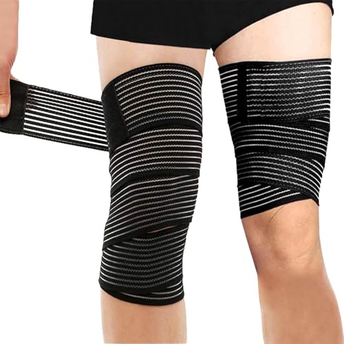 TENGWA 2 Stück Bandagen 200 CM Bandage Knie Hochelastisch Elastische Bandage Geeignet für Arme Ellbogen Waden Hände Knöchel Handgelenke Knie und als Arm Handbandage