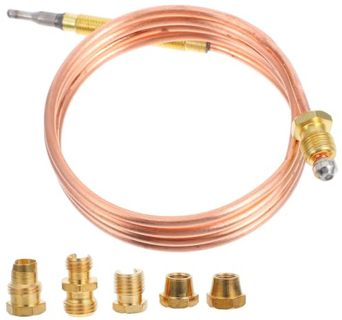 DOITOOL Gasthermoelement 900mm mit Adaptermutter Präziser Temperaturfühler für Gasheizgeräte und Terrassenheizstrahler Langlebiges Ersatz Thermoelement für Heizgeräte
