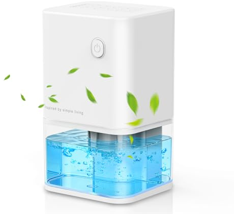 Deshumidificateur d Air Anti Moisissure 500ML, Éco Electrique Déshumidificateurs Maison Compact, Silencieux et Efficace avec Arrêt Automatique pour Petits Espaces, Chambre, Salle de Bain, Placard