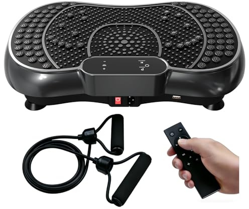 bigzzia Vibration Plate Exercise Machine for Whole Body Workout, 99 Speed Levels & 7 Auto Modes, 200W High Power Vibration Plate for Weight Loss & Lymphatic Drainage, 150KG Capacity (Jet)