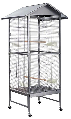 Montana Cages | Vogelvoliere Voliere Vogelkäfig Vogelhaus Käfig Villa Casa 60 - Antik/Platinum