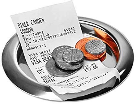 Stainless Steel Tip Tray - Pack of 12-11cm Bill Presenter for Restaurants