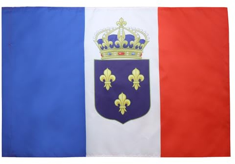 AZ FLAG Drapeau Monarchie constitutionnelle française 150x90 cm Fourreau | Usage intérieur et extérieur Drapeau décoratif royaliste français coutures doubles et bords renforcés avec fourreau pour mât
