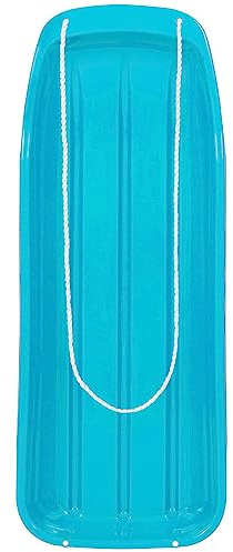 Best Choice Products 48in Kids Plastic Toboggan Snow Sled w/Pull Rope - Ice Blue